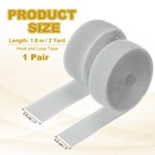 Sew On Hook And Loop Tape  1 Inch Nylon Fastener Strips 2 Yards  light Grey 