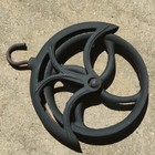 Antique-water Well Cast Iron Single Pulley Block Tackle Wheel W  Hook  Black