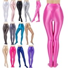 Womens Elastic Yoga Pants High Waisted Tights Shining Sports Workout Pants