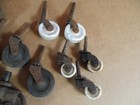 24 Antique Furniture Casters Lot Porcelain Metal Rubber Wheels Industrial Lot