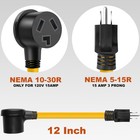 Dryer Adapter Cord Nema 5-15p Male To 10-30r Female Power Adapter Heavy Duty    