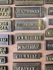 Vtg Antique Brass Lot Of 23 Printing Press Book Plate Insert Type Artist Author