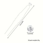 20pcs Bridal Rhinestone U-shaped Hair Pins     Elegant Diamond Inlaid Clips