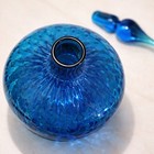Vintage 12    Sapphire Blue Art Glass Genie Bottle Decanter W  Stopper