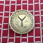 Nyc Subway Token Tie Tack  Lapel Pin Repurposed Vintage New York City Small Coin