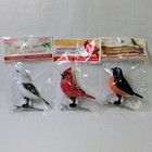Lot Of 3 Motion Sensing Chirping Birds Ornaments Clip Mockingbird Robin Cardinal