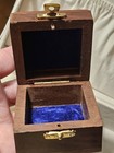 Vintage 2 5  Wooden Box Anchor Brass Inlay  Brass Copper Ligesaver Keychain