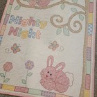 Handmade Quilt Two-sided Baby Shower Blanket Girl 51 X 32 Pink Bunny Safari Crib