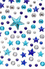 Craftbuddyus Mixed Star  round Self Adhesive Clear  blue Diamante Stick On Gems