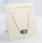 New Kendra Scott Elisa Pendant Gold Necklace In London Blue