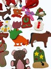 Vtg 1980s Handmade Christmas Ornaments Painted Wood Fabric Country Set Of 34