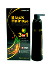 Black Hair Dye Shampoo 3-in-1 Instant Color   Covers Gray Fast   New