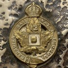 Rare Ww1 Canada Cef 12 12th Canadian Railway Troops Cap Badge Ashtray Hammered