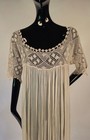 Romantic Edwardian Diamond Filet Lace Dress W Softest Fine Tulle Net  