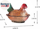 Vintage Style Glass Hen On Nest Dish With Lid - Large Pedestal Rooster Glass Can