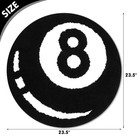 Percozzi 8 Ball Tufted Rug Billiards Bath Mat For Tub Cool 1   round   Black 