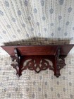 Antique Victorian Fretwork Oak Wood Wall Shelf Ledge Gothic Gingerbread Scroll