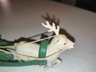 Vintage Wind Up Celluloid Toy Santa On Sled Sleigh Reindeer Japan 6    Tlc