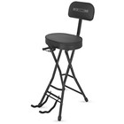5core Guitar Stool Adjustable Backrest Piano Chair 3 15  Padded Seat Music Stand