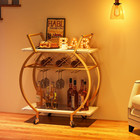 Gold Bar Carts 2 Tiers Rolling Home Serving Cart With Wine Rack And Wheels moder