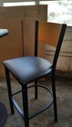  4  Hi Dollar Bar     Restaurant Chairs Black Steel Frame - Black Vinyl