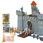 Vintage Castle Play Set Toys 8 Figures 2 Horses Decorative New