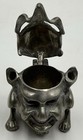 Vintage Pewter Inkwell Gargoyle Devil Goblin Gnome Imp Bird 2 1 4  Tall