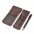 Leather Pen Case Pencil Pouch Holder Ballpoint Rollerball Pens And Brown  s 