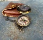 Brass Calendar Compass Antique Vintage Brass Pocket Compass Marine Compass Gift