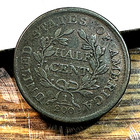 1804 Plain 4 Stemless Half Cent Nice Original Vf Choice Brown Planchet Chrc