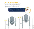 Drive Medical Steel Folding Deep Seat Bedside Commode  Gray