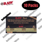 Authentic Raw Classic Black Kingsize Wide Unrefined Rolling Papers   10 Packs