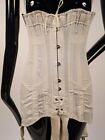 Edwardian Tall Hourglass Corset W Floral Embroidered Top   Garters