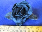 Millinery Flower Velvet Black Rose 2  For Boutonniere Hat Wedding Or Hair Km3b