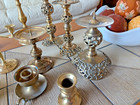 20 Vtg Brass Candlestick Lot Candle Holders Wedding Party Events