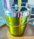 Mcm Vintage Retro Avocado Green Ice Bucket Stainless Steel Bar Cocktails Small