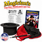 Magician Top Hat  Cape   Wand Set Black Spring Pops Up Magic Trick Costume Child