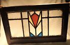   2 Antique Ct Home Architectural Salvage Stained Glass Window In Frame Art Deco