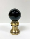 Lamp Finial-glass Orb In 12 Colors-antique Brass Base W dual Thread  1-pc  