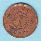 Civil War Store Card Token  905bl   Wines   Liquors   Vf   Free Ship