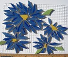 Dark Blue Daisy Mosaic Tiles  Daisy Aster Craft Tile For Mosaic Artists