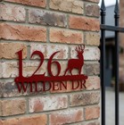 Custom Metal Address Sign   Personalized House Number Plaque With Street Name