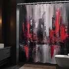 And Black Abstract Shower Curtain  72x72 In  70 w X 72 l  pack Of 1  Red
