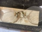 Rare Antique Pince Nez Eyeglasses Nose Pinch With Case And Spring Wind Chain Pin