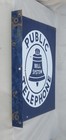 Bell System Public Telephone Ceramic Double Sided 18  Vintage Metal Sign