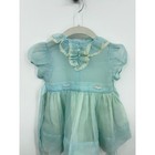 Unbranded Vintage Sheer Organza Party Dress Kids Toddler Blue Lace Ruffle Sash