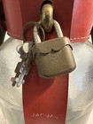 Vintage 1960 Coin Bank Glass Leather Rare Novelty Original Lock   Keys Jaguar