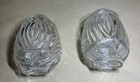 Set Of 2 Vintage Antique Bird Cage Feeders Clear Glass Seed Water Cups Art Deco