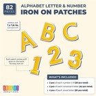 82 Pcs Gold Iron On Letters For Clothing  Alphabet Patches For Arts   Crafts