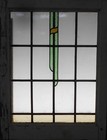 Pretty Geometrical Midsize English Leaded Stained Glass Window 20 3 4  X 27 1 2 